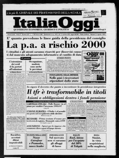 Italia oggi : quotidiano di economia finanza e politica